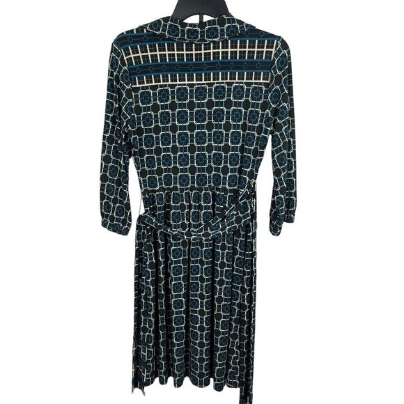 Talbots Women 3/4 Sleeve Pullover V Neck Print Dress Size 4 - Picture 2 of 11